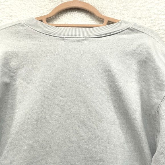Agolde Sweatshirt Womens Medium White Pullover Low V Neck Balloon Sleeve Relaxed - Picture 5 of 10